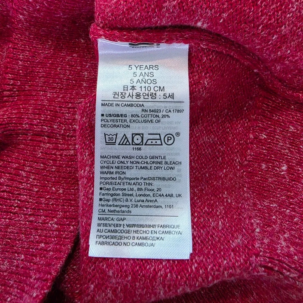 Gap Kids Toddler Girls Pink Marl Brannan Bear Crewneck Sweater Size 5T